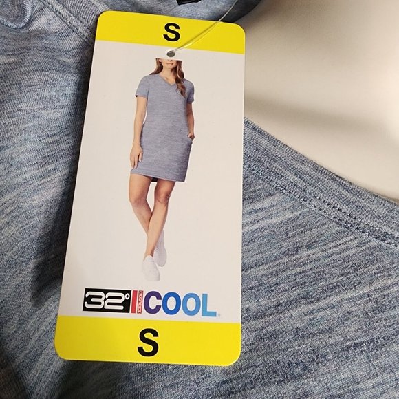 NWT 32 DEGREES COOL Solid Blue Fleece Lined Pullover Dress Womens Size S Small - Picture 5 of 8